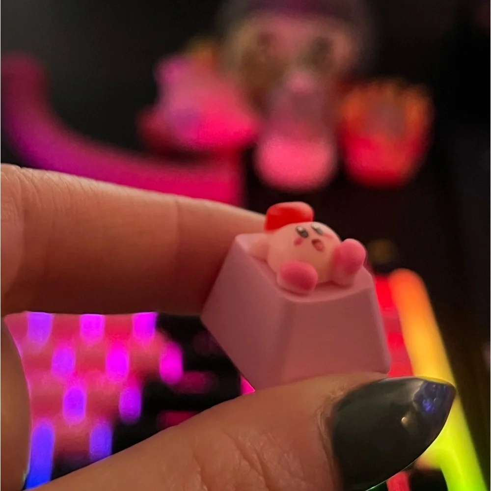 Cute Pink Anime Artisan Keycap heart, for OEM Switches